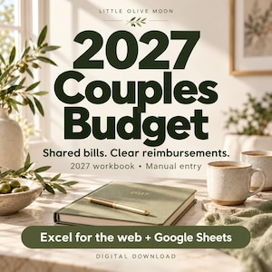 Budgetoverzicht voor stellen in 2027, gedeelde rekeningen en onkostenvergoedingen, Excel Web en Google Sheets