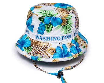 Washington DC Floral Bucket Hat one size fits the most (blue)