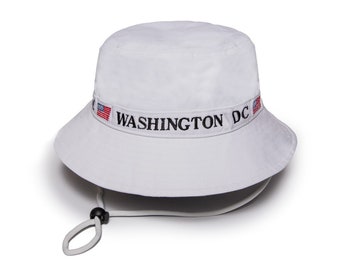 Washington DC Bucket Hat one size fits the most white