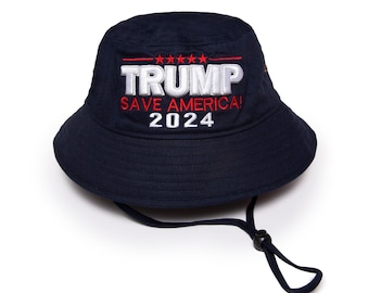 Trump Save America 2024 Bucket Hat one size fits the most navy