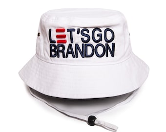 Let’s Go Brandon Bucket Hat white