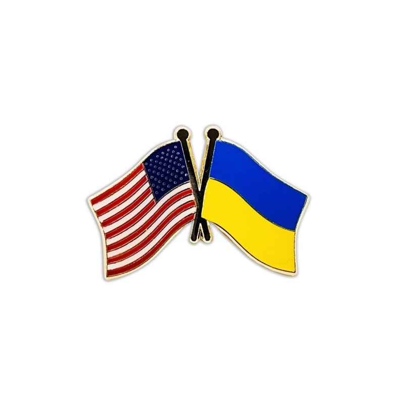 USA/Ukraine Friendship Flag Collectable Lapel Pin image 1