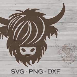 Highland Cow SVG Laser Cut Cow Head Farmhouse Sign Cut File pour les machines coupées et Cricut