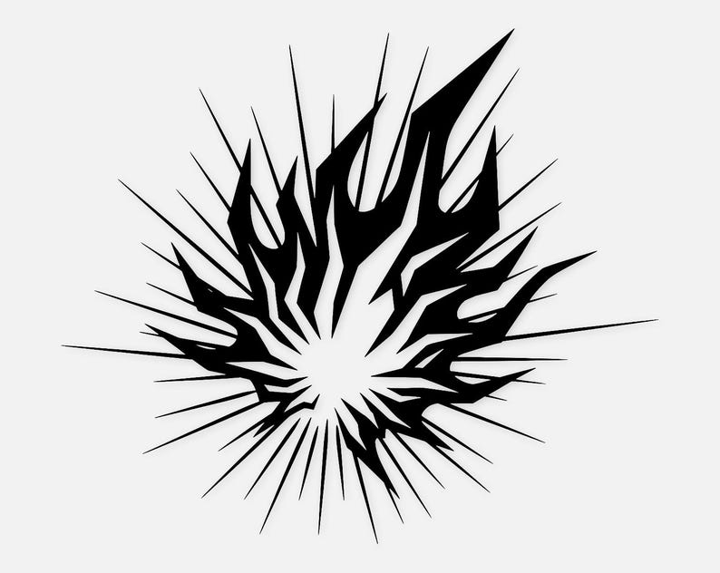 Exploding Flame Burst Svg Png: Cut Ready Digital Design for Cricut ...