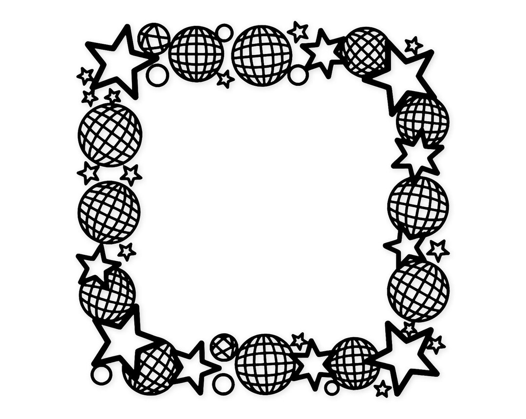 Disco Sticker Frame Festive Disco Frame Svg Png: Cut Ready Digital Design for Cricut ...