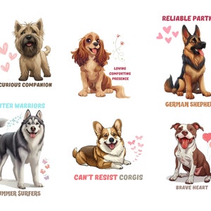 Dog Breeds with Quote Bundle PNG