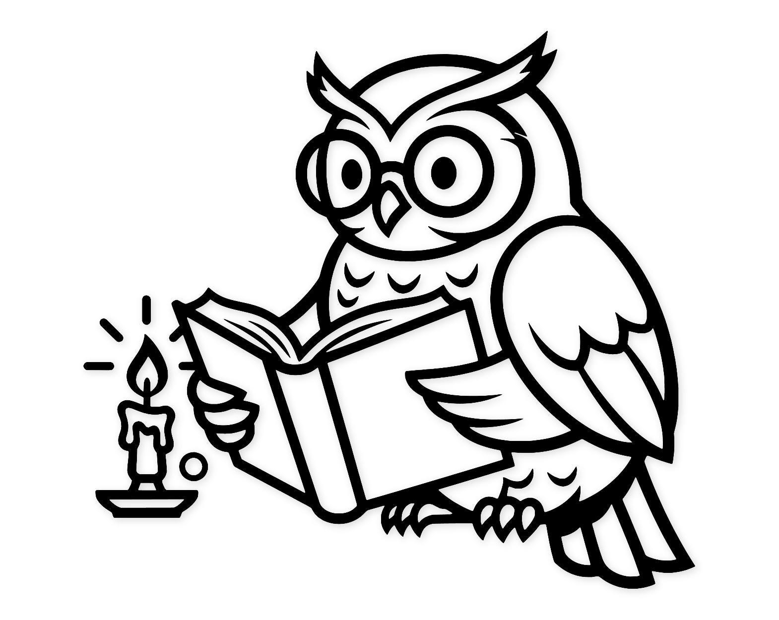 Owl With Book Svg Png: High Contrast Design For Cricut