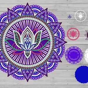 3D Mandala SVG Laser Cut files for Cricut,Svg Lotus Mandala, Layered Svg Mandala for Silhouette Cutting Machines, Multilayer Mandala svg
