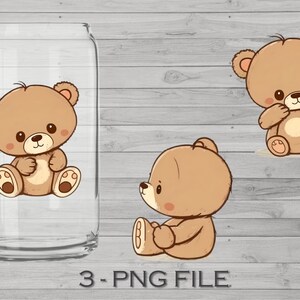 clipart di orsacchiotti tre file di taglio bundle 3 PNG per sublimazione, cricut o altro utilizzo