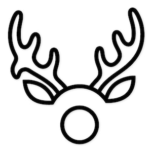 Rudolph Antlers Svg Png: Bold Line Art for Holiday Crafts - Etsy