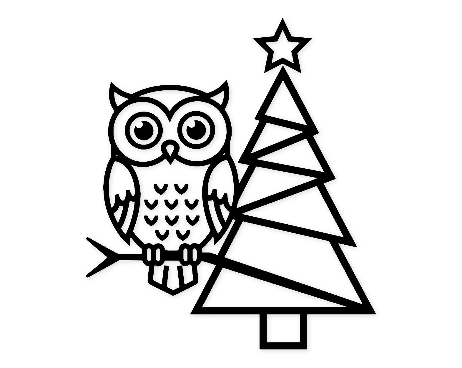Owl Christmas Tree Svg Png: Bold Design For Festive Decor
