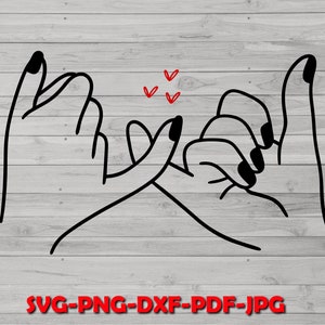 Promessa di amicizia SVG - Simbolo di amore e amicizia - Linea moderna