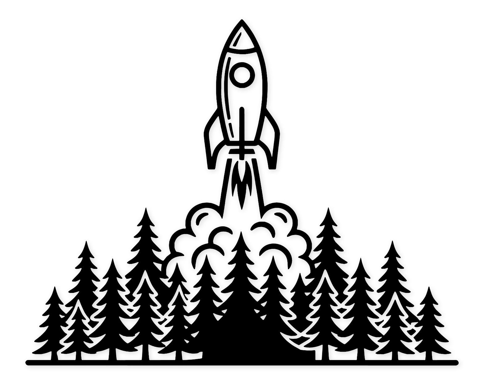 Rocket Ascending Svg Png: Bold Line Design for Crafts - Etsy