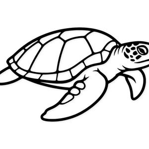 Havssköldpadda Outline Svg Png: Djärva rena linjer för Cricut-projekt