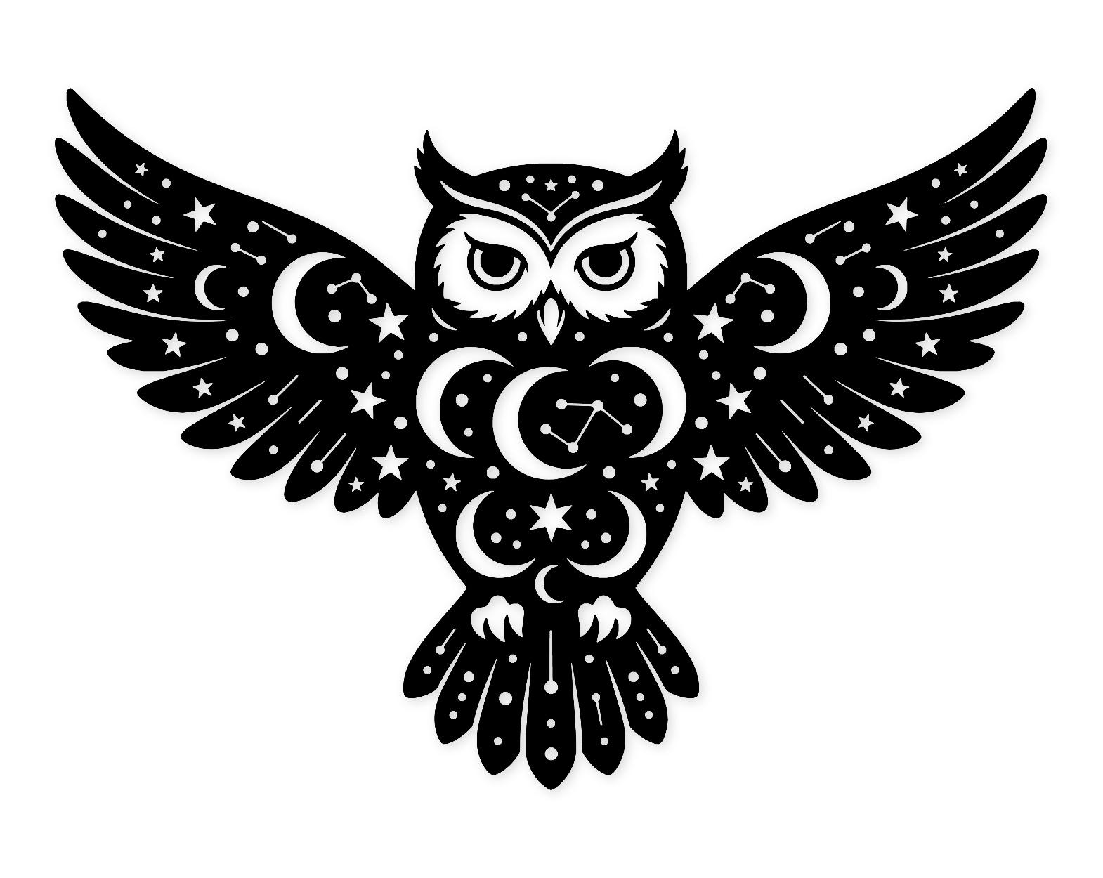 Cosmic Owl Svg Png: Cut Ready Digital Design For Cricut Silhouette