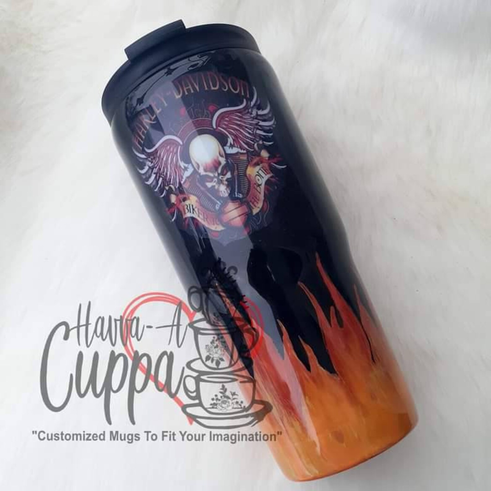 harley davidson skull mug
