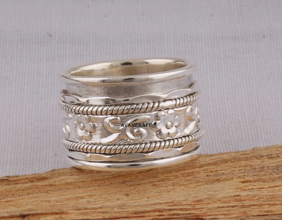 Buy Boho Sterling Silver Adjustable Unique Thumb Big Dainty Ring, Armenian  Chunky Texture Full Finger Ring Gift for Her Jewelry Online in India - Etsy