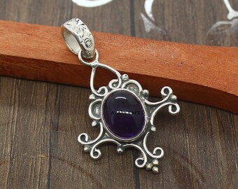 Solid 925 Sterling Silver Pendant, Boho Silver Pendant, Designer Pendant, Gift For Her, Handmade Jewelry
