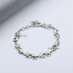 Sterlingzilveren olifantenarmband, handgemaakte sieraden