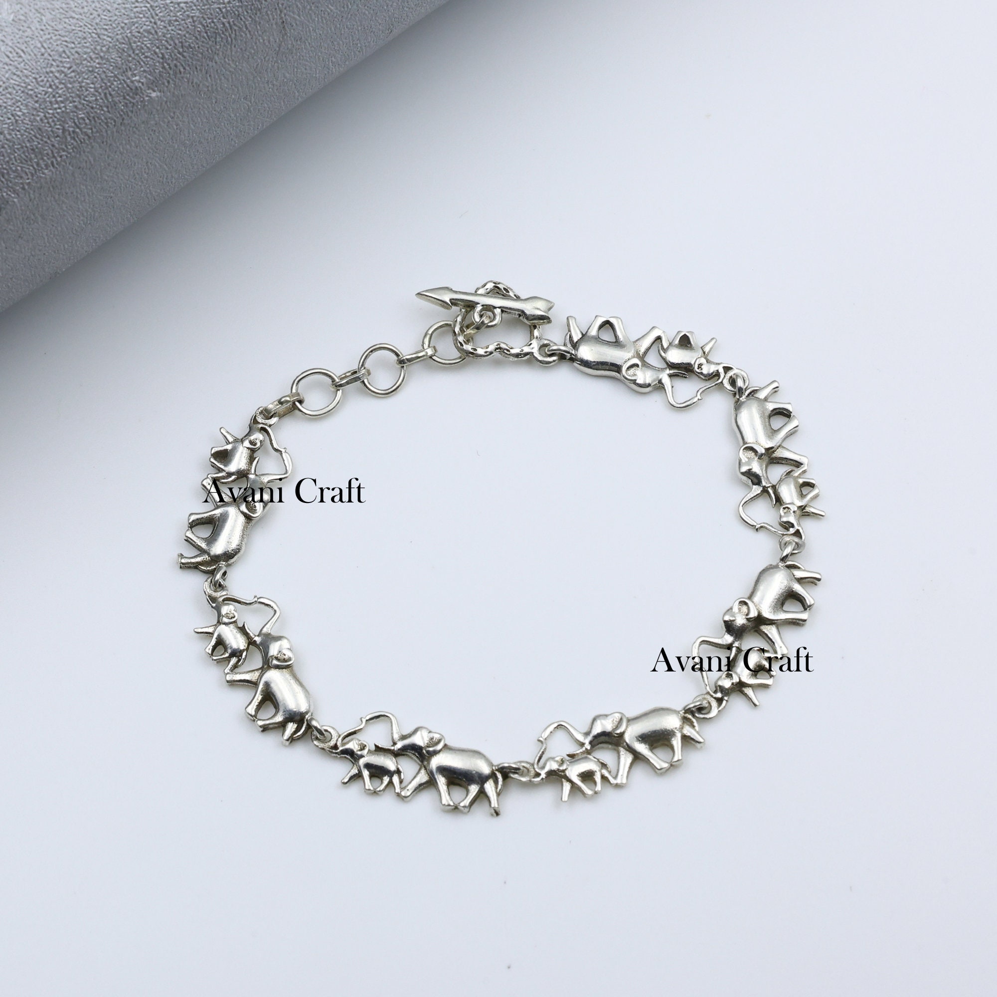 Bracciale Famiglia Elefanti Argento – 20 Cm Regolabile, Gioiello Simbolo Di Saggezza E Unione