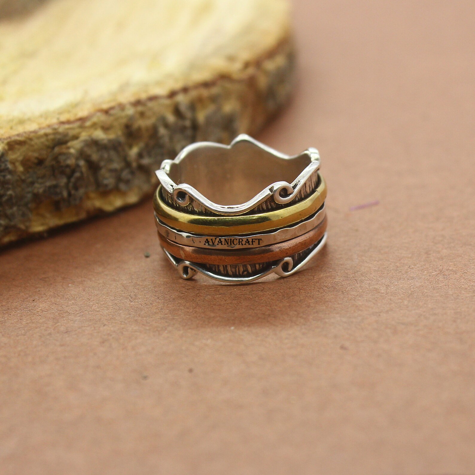 Designer Spinner Band Ring 925 Sterling Silver Jewelry Unisex Handmade