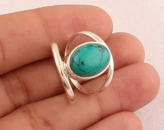 925 Sterling Silver Ring, Tibetan Turquoise Ring, Handmade Ring, Boho Ring, Silver Ring, Gift For Her, Unisex Ring