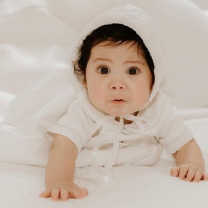 Alex Gown Unisex Dress Baptism Christening Mikado Bonnet Booties Baby Clothing Lace image 3