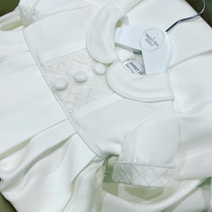 Alex Gown Unisex Dress Baptism Christening Mikado Bonnet Booties Baby Clothing Lace image 4