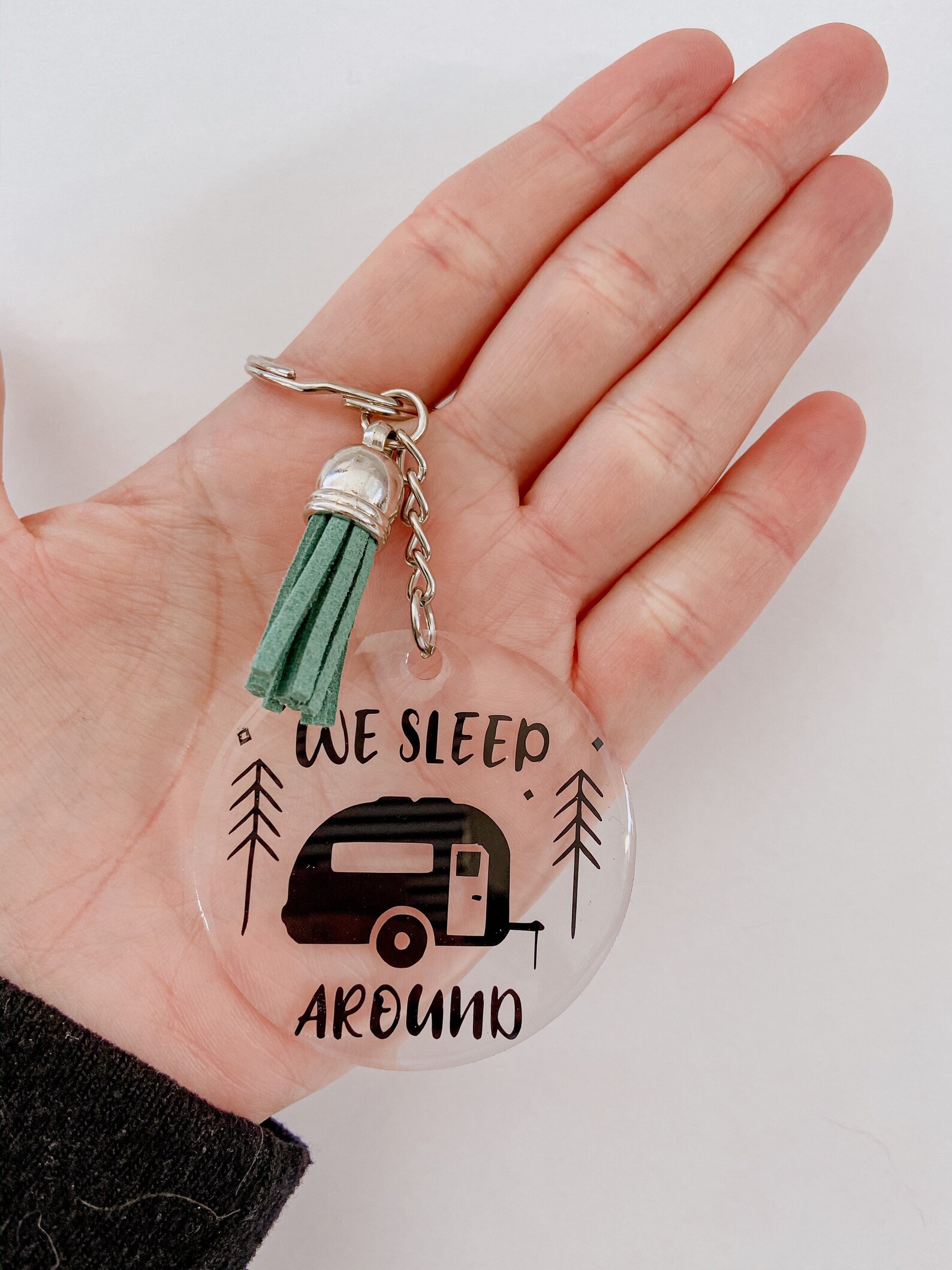 Camping Keychain Trailer Keychain We Sleep Around Keychain Etsy