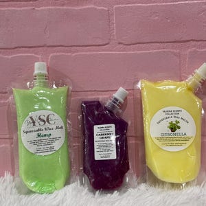 Pick Scents- 3oz, 6.5oz and 7.5oz Squeezable Soy Wax Melts | Will not restock | Cabernet Grape | Bamboo Coconut