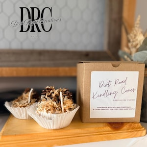 Piñas de encendedor de caminos de tierra / Iniciadores de fuego de piñas naturales, cera de soja, serrín de cedro