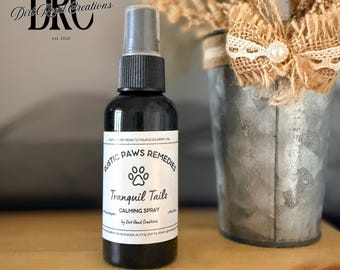Spray calmant pour chien | Soulagement de l'anxiété pour les chiens | Brume naturelle pour animaux de compagnie | Queues tranquilles de Rustic Paws