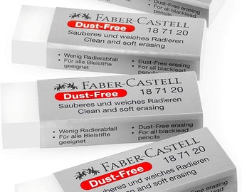 Gomma senza polvere Faber-Castell - Bianca - Confezione da 4