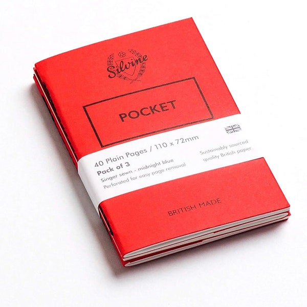 Pocket Notebook - Silvine Originals - Pack of 3