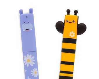 Bee and Hippo Erasable pen set