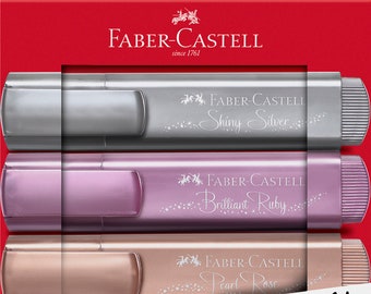 Faber-Castell Metallic Textmarker-Stifte. Textliner Marker Stift - 4er Pack