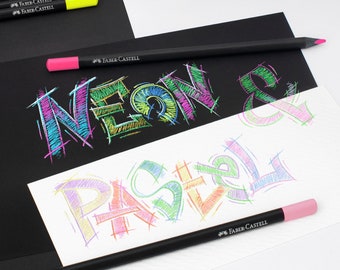 Faber-Castell Buntstifte Black Edition Neon + Pastell 12er Set