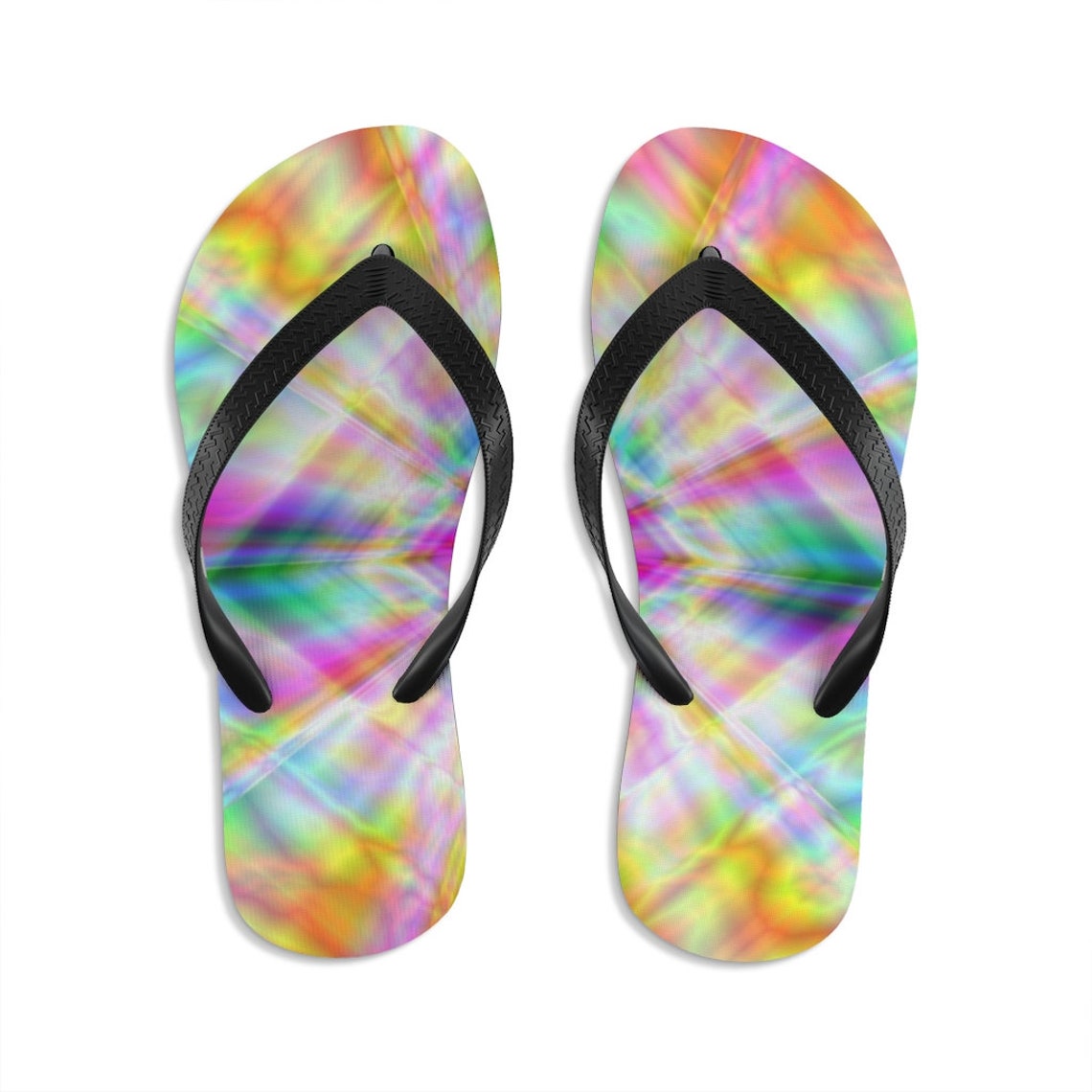 diamond rainbow flip flops