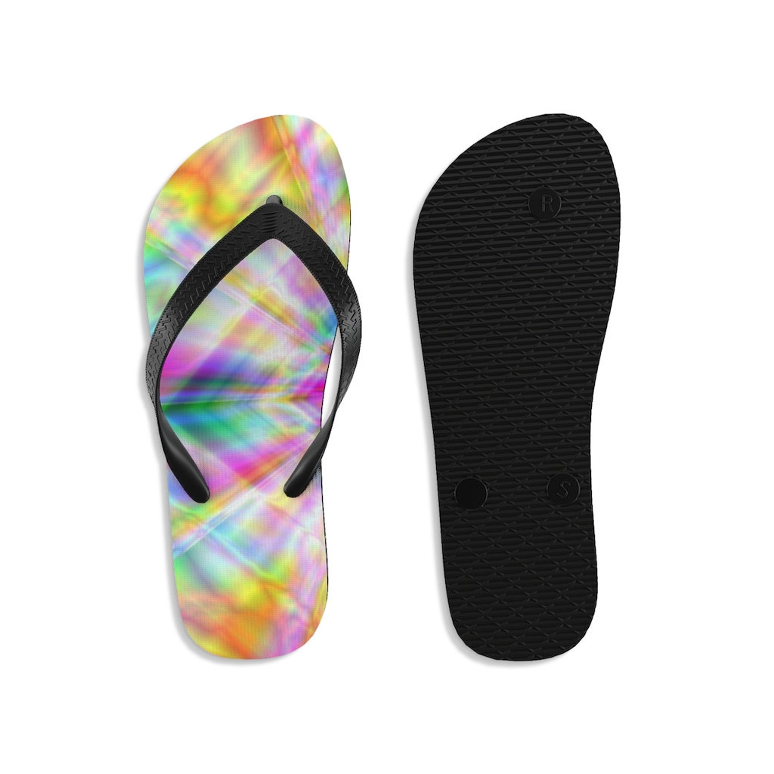 diamond rainbow flip flops