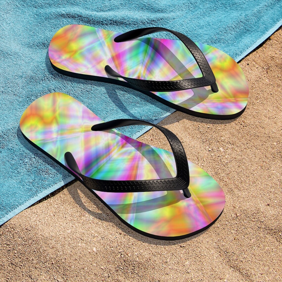rainbow flip flops with diamonds
