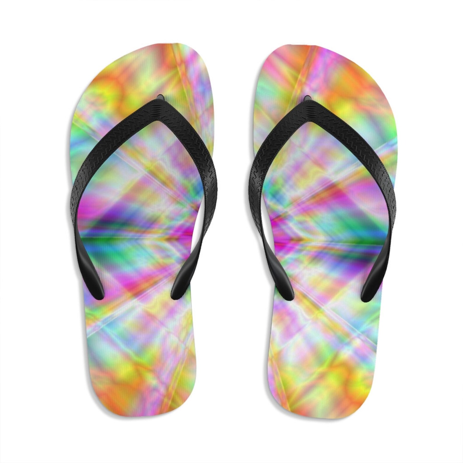rainbow flip flops with diamonds