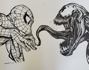 pic Venom Comic Art Drawing venom drawing etsy