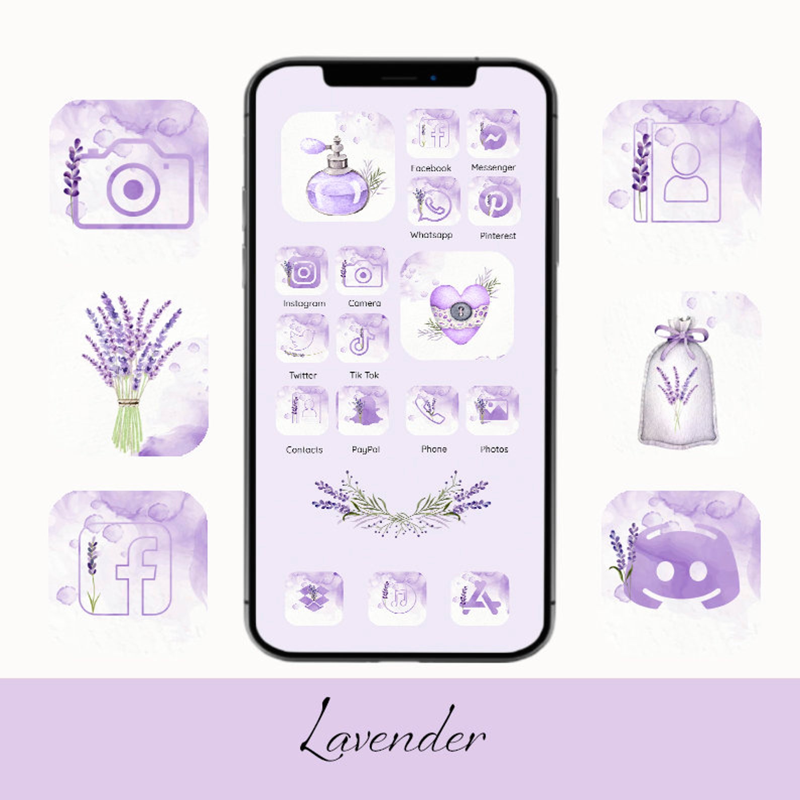 Lavender App Icons iPhone Icons Aesthetic Purple iOS 14 App | Etsy