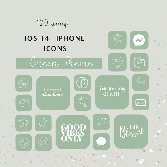 Mint App Icons Ios 14 Soft Green Iconsminimalist Iconsgreen Etsy