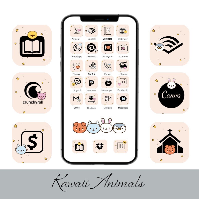 Kawaii Animals IOS 14 App Icons Cute Kawaii App Icons IOS Kawaii Animals IOS 14 App Icons Cute Kawaii App Icons IOS