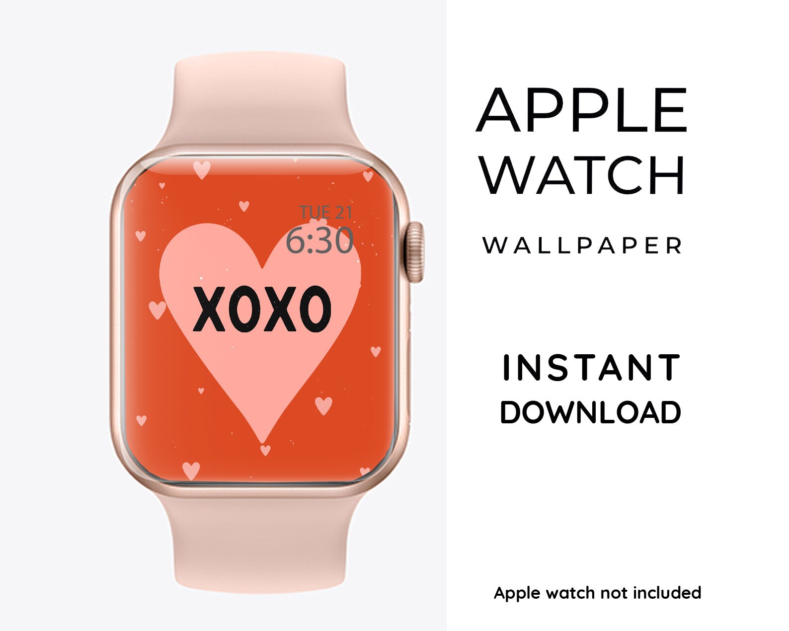 Apple Watch Wallpaper Love with Heart Valentines Day Etsy