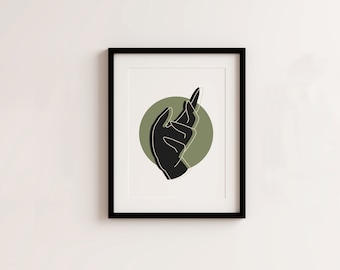 Minimalist hand print, Minimalist geometric art print, Mid Century Modern Print, Abstract line art print,