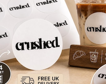 Bakery logo stickers, cake business labels, coffee shop cup sticker, cookie packaging seal, personalised branding, small business supplies