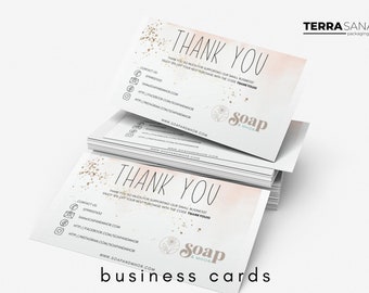 Personalised Business Cards, Double Sided Custom Name Logo Small Business Review, Thank you cards, loyalty cards, Social Media card