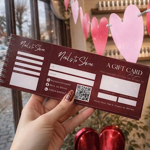 Personalised Business Gift Card Voucher Book - nail Salon & Spa
